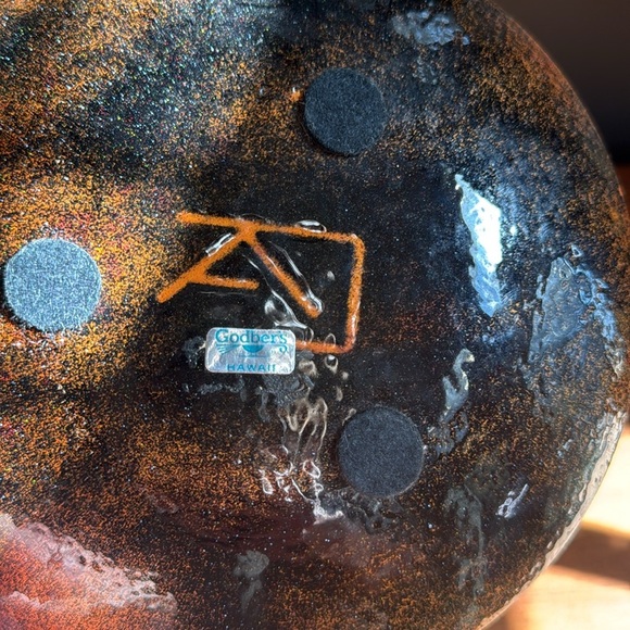 vintage mid-century modern enameled copper plate  Annemarie Davidson 1960s. - Picture 4 of 6